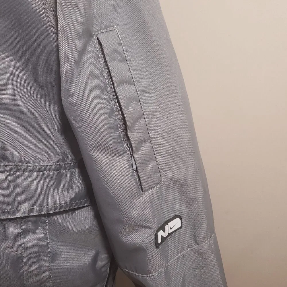 Nike Windbreaker Jacket Men Large Hooded Parka Golf Water Resistant Nylon Gray